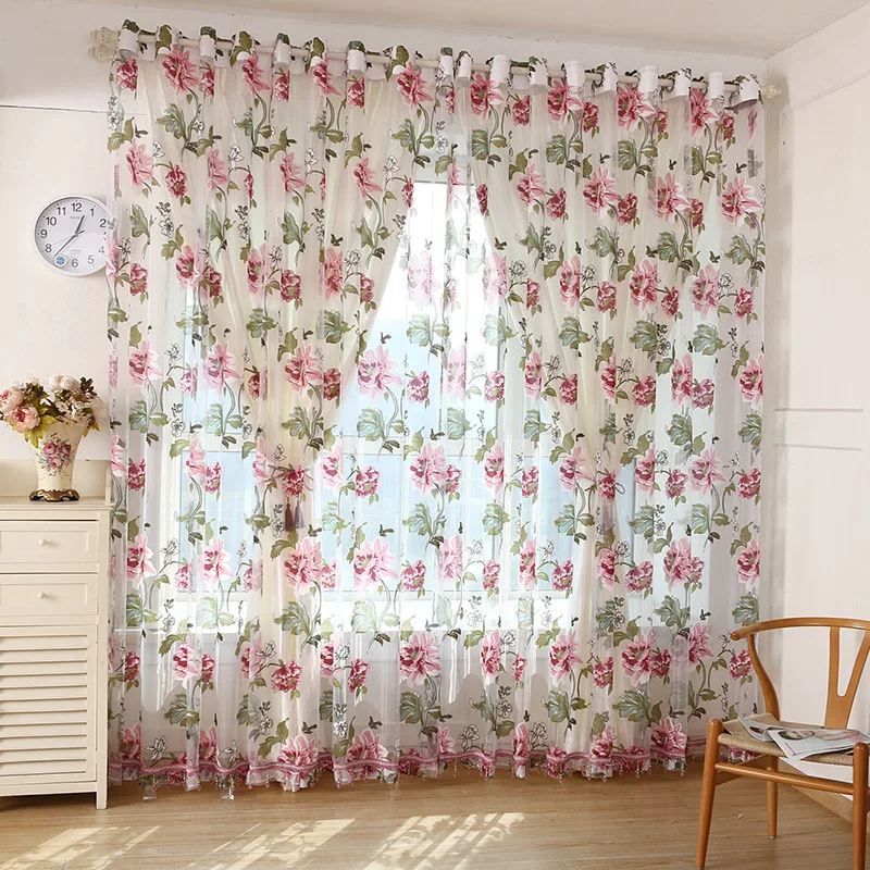 Шторы на балконе для гостиной столовой спальни пасторальные шторы с пионами