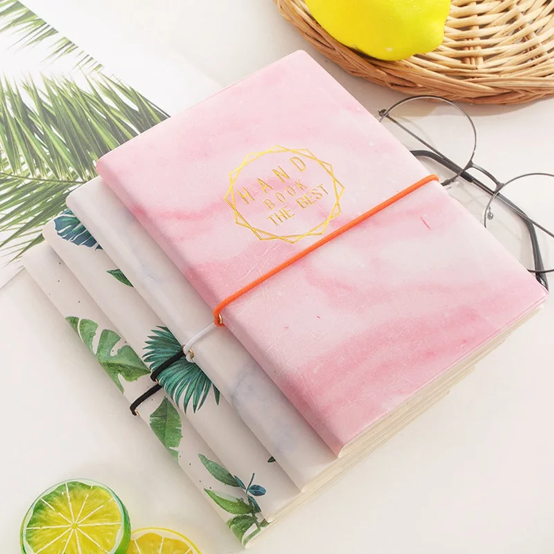 Fashion Simple Notebook Strap Notepad Kawaii Square Grid Blank Page Magazine Student Daily Plan Gift