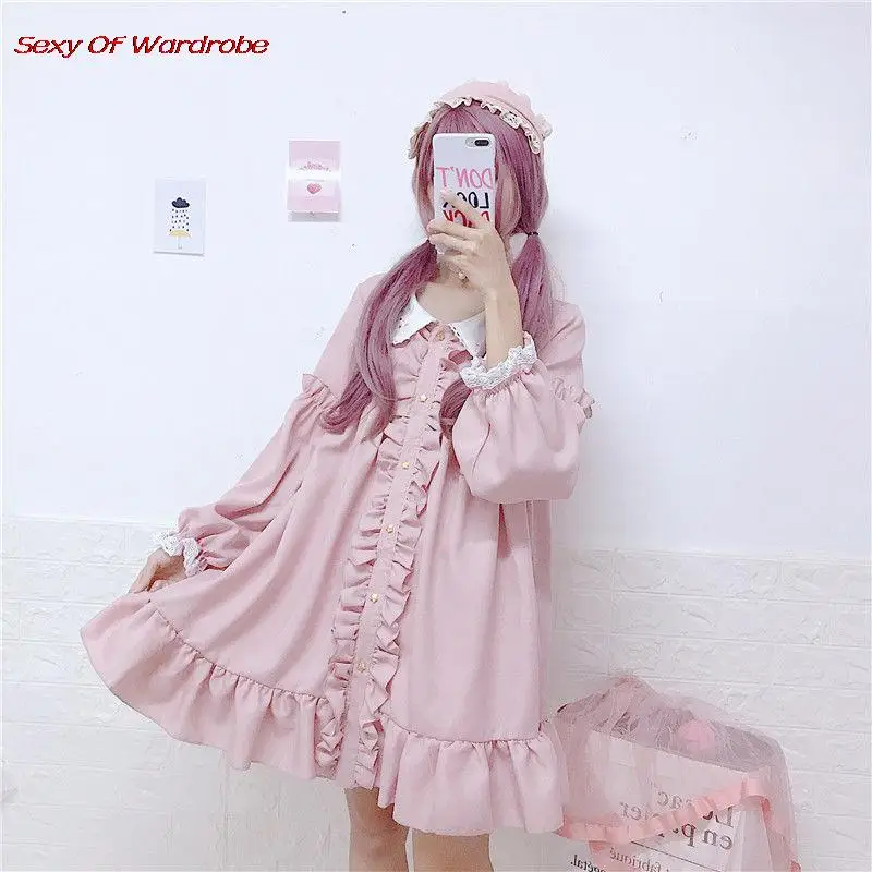 Японское милое женское модное платье в стиле Хай-стрит сказочное с длинными