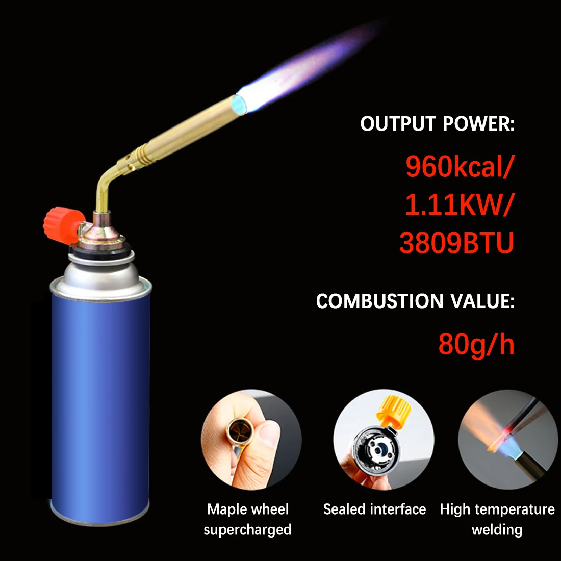 

Portable Butane Gas Blow Torch Flame Thrower Gun Camping Welding BBQ Tool Hand Ignition Welding Torch Easy Conversion