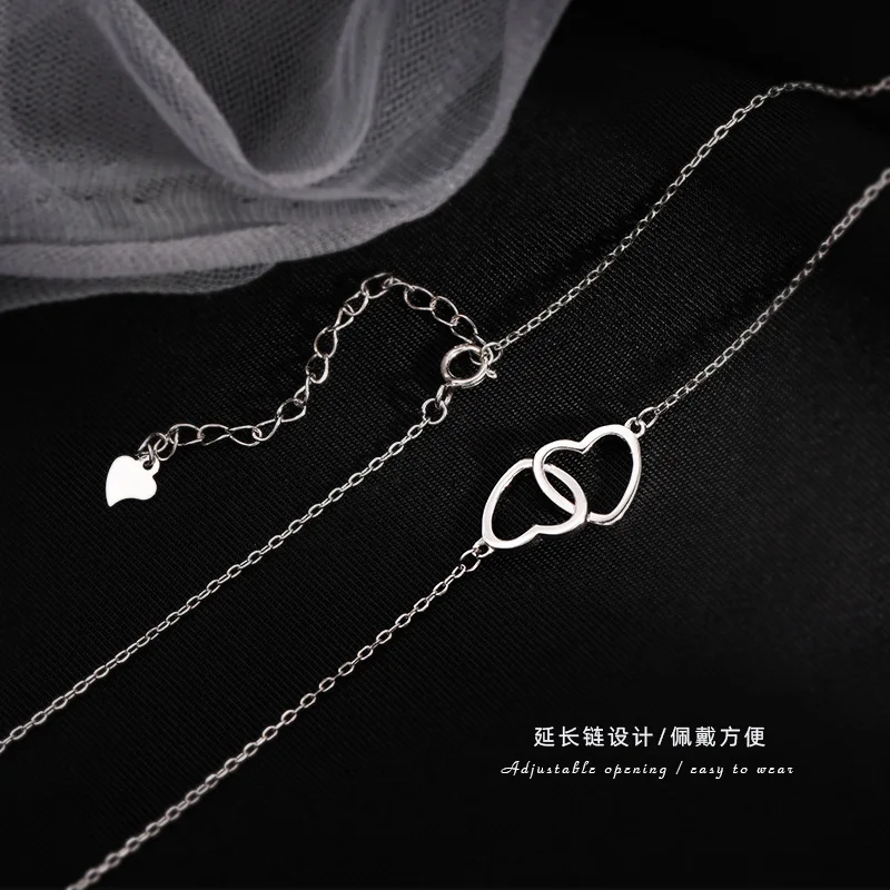 Новинка женское ожерелье с подвеской в виде двух сердец | Украшения и аксессуары