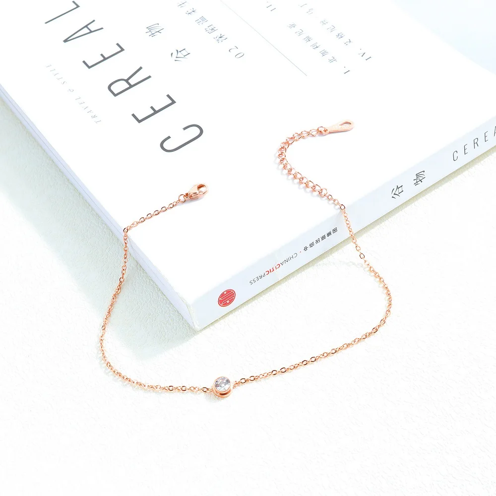 Женские ножные браслеты MNWT из нержавеющей стали с кубическим цирконием