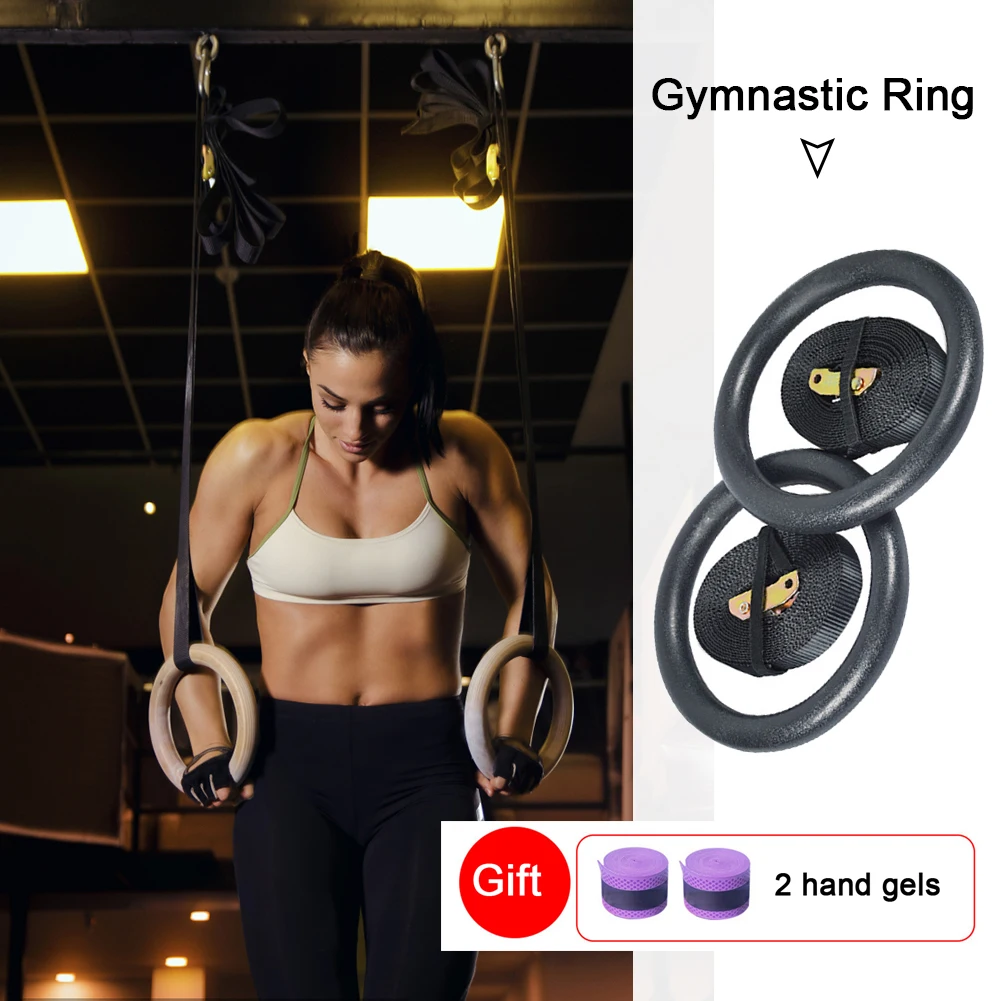 

Non-Slip Gymnastic Rings Workout Set with Adjustable Buckle Straps for Full Body Strength Training Pull Ups Home Gym Equipment