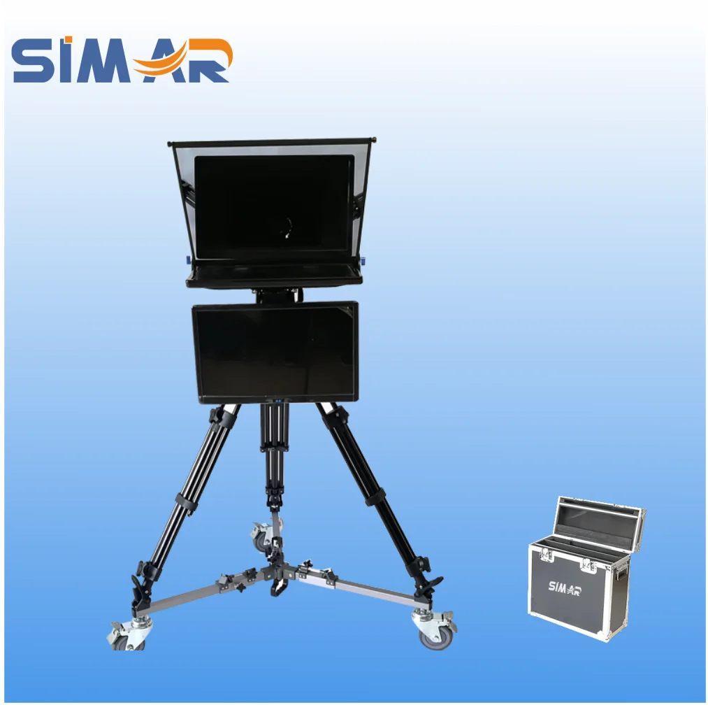 Simar 22 Inch  Professional Self-reversing Monitor Prompter Broadcast Teleprompter for Speaker Speech Interview in Studio