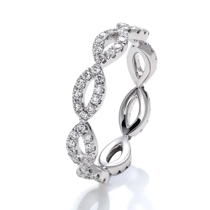 

925 Sterling Silver Ring Jewelry D VVS1 Custom Jewelry Classic Kiss Style EX Round Professional Moissanite Factory Supplier