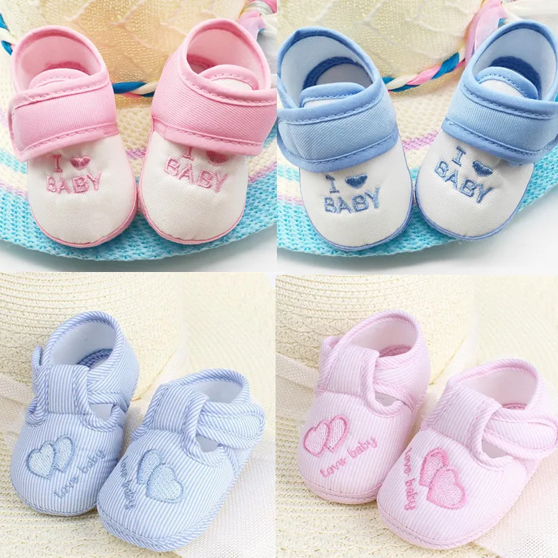 Симпатичные детские туфли на липучке для новорожденных мальчиков и девочек