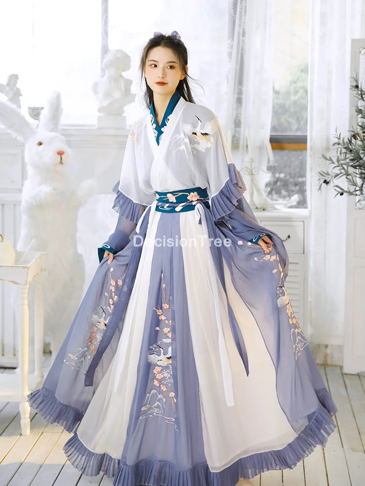 

2021 восточный женский китайские традиционные костюмы hanfu Ретро Сказочный танцевальный костюм древняя женская одежда Династия Цин