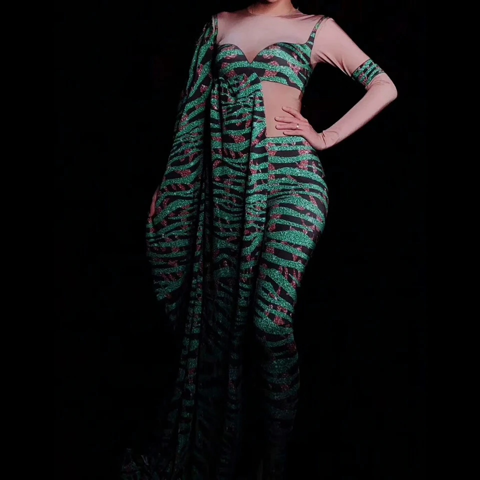 

Женский комбинезон с большим рукавом, леопардовым принтом