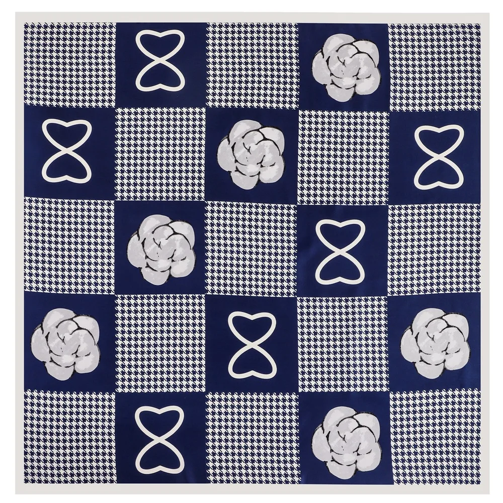 Европейский и американский клетчатый 90 см большой квадратный шарф Шелковый