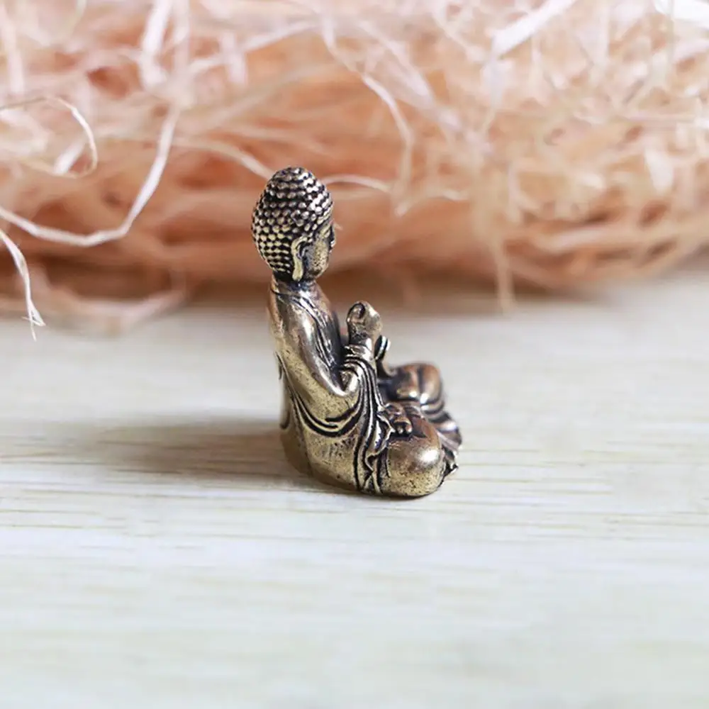 Маленькие латунные статуэтки Будды сидящие Настольное декоративное украшение