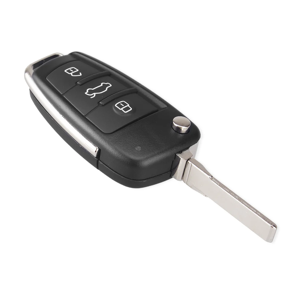 KEYYOU 3 Button Folding Remote Flip Car Key Case Shell Fob For Audi A2 A3 A4 A6 A6L A8 Q7 TT Replacement | Автомобили и мотоциклы