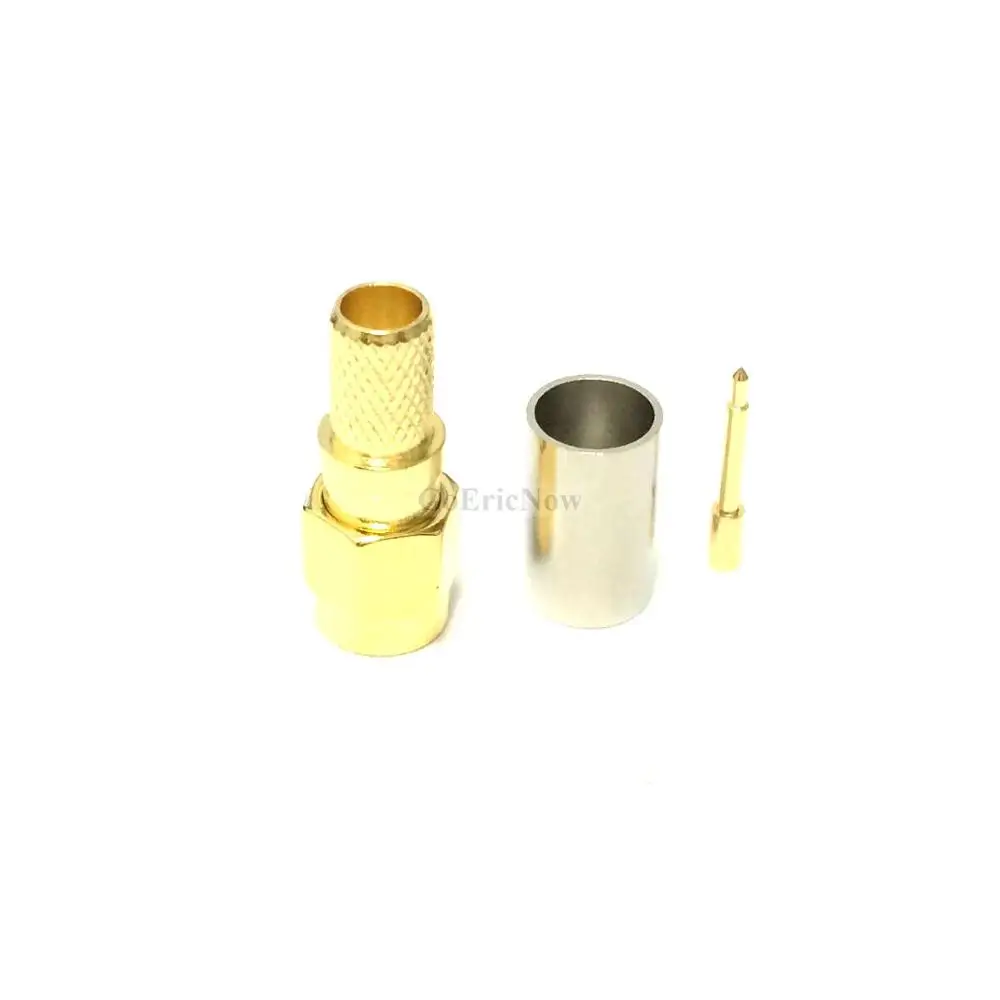 10 шт. RF коаксиальный 50 Ом SMA/RP-SMA штекер/гнездо обжимной для RG59 LMR240 Кабельный разъем
