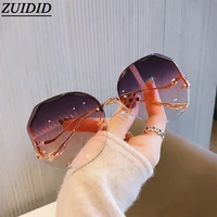 fashion rimless sunglasses women moda mujer zonnebril dames 2022 lunette de soleil femme pink vasos decorativos vasos glasses