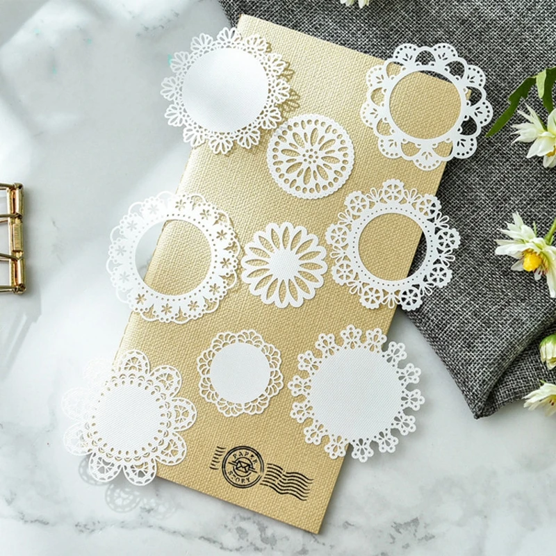 10 шт./пакет белые круглые бумажные кружевные салфетки бамбуковые для Свадебная