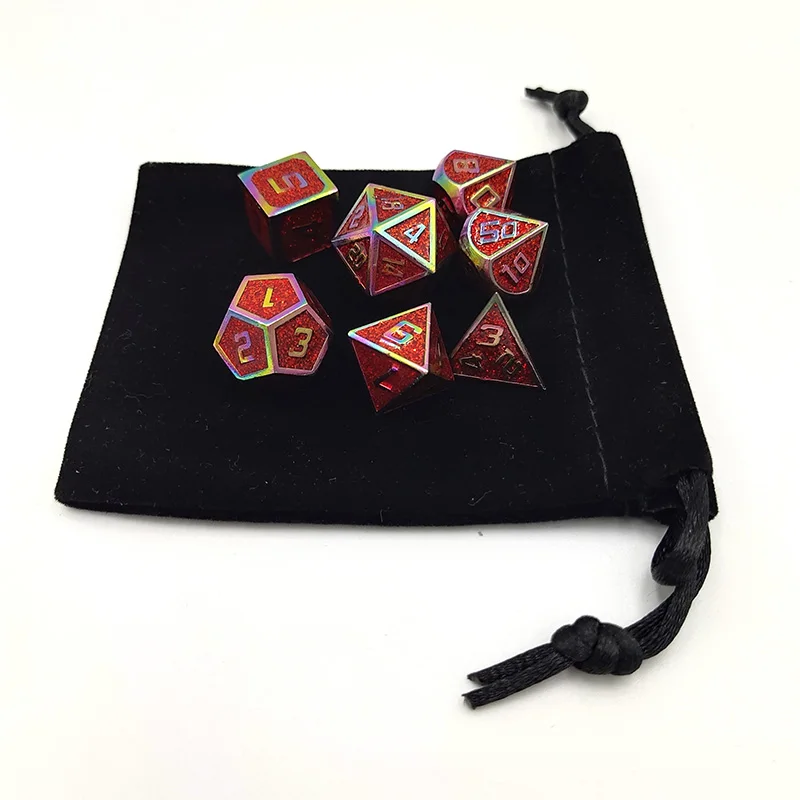 7 шт./лот многогранные металлические кубики Набор кубиков D &amp многослойные кости