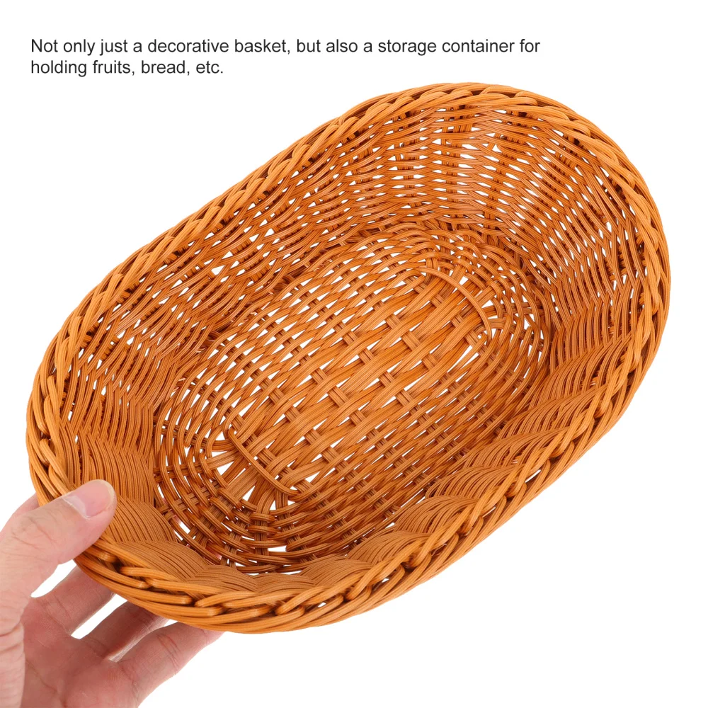 

2pcs Fruit Bread Storage Baskets Delicate Woven Food Basket Home Storage Baskets