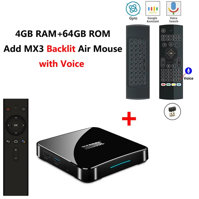 4G64G add mx3l mic ТВ-приставка MECOOL KM3 A Android 9,0 2,4G/5G Dual Wifi Amlogic S905X2 100M LAN 4 Гб ram 64 Гб 128 ГБ EMMC tv box KM9 Pro 4 ГБ 32 ГБ - Цвет: 4G64G add mx3l mic