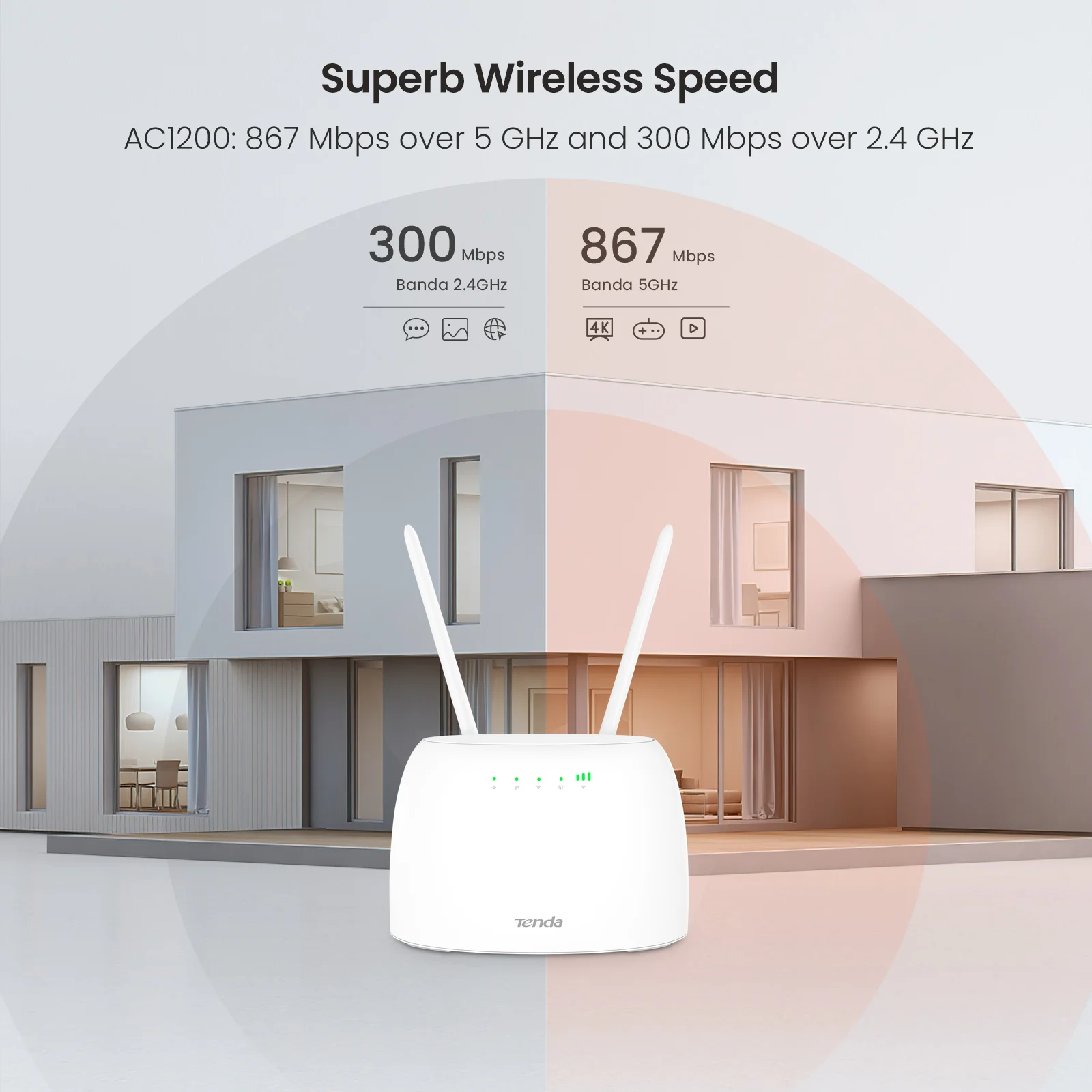 tenda 4g router ac1200 wireless router 4g07 sim card hotspot 64 users 150mbps 4g 1167mbps wifi beamforming data usage alert free global shipping