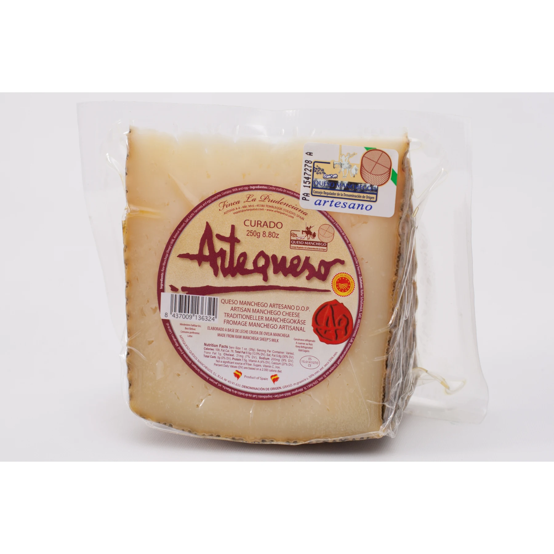 Сыр Manchego artisan cured D.O.P. Artecheese piece 250 gr|Другие фаст-фуд| |
