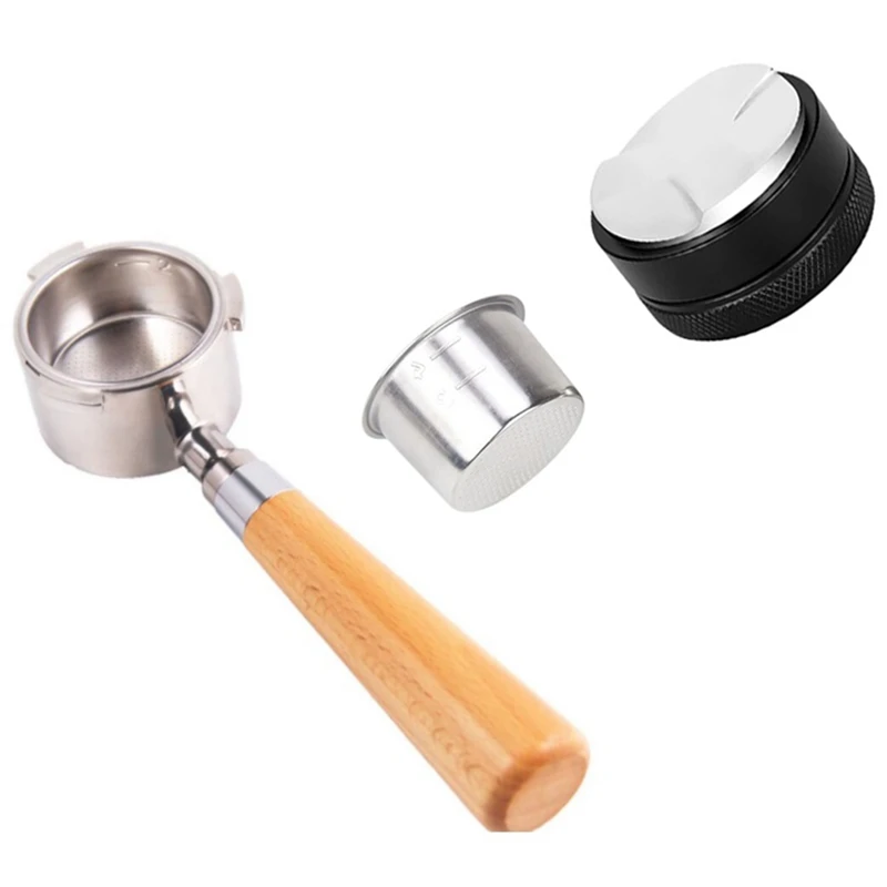 

51mm Stainless Steel Bottomless Espresso Machine Handle Powder Press for Delonghi Filter Basket