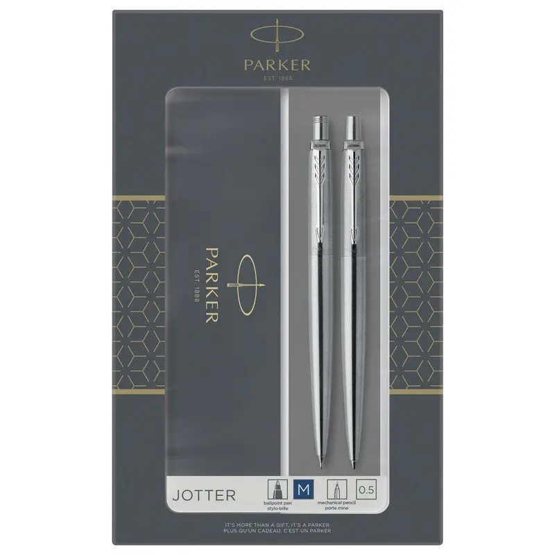 Набор PARKER &quotJotter Stainless Steel CT&quot: шариковая ручка синяя и механический карандаш 2093256