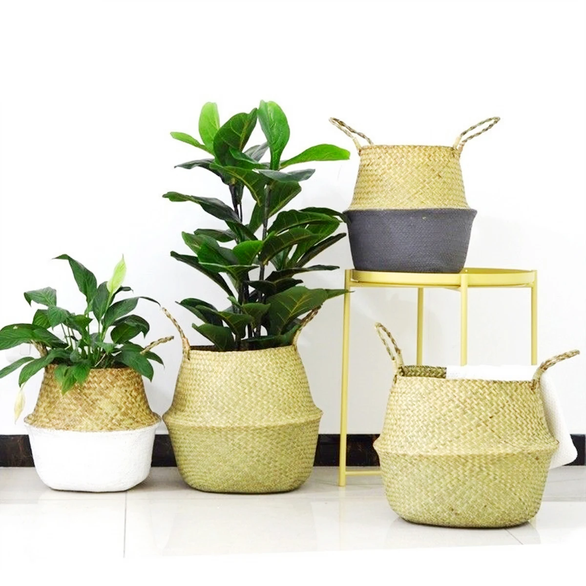 Бамбуковые корзины для хранения ручной работы складная плетеная корзина белья