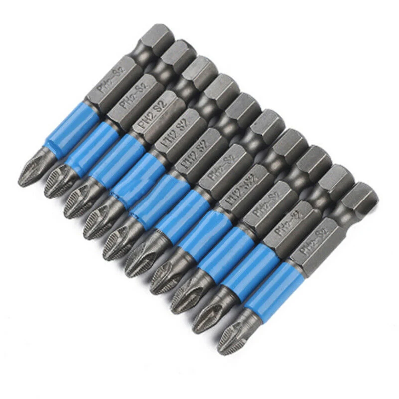 10pcs PH2 Hex Shank Screwdriver Bits Single Side Magnetic Tip Socket Adapter Set tool pparts |