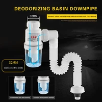 1pcs plastic deodorant wash machine pipe connector tools sealing plug trap anti odor telescopic sewer pipe accessories