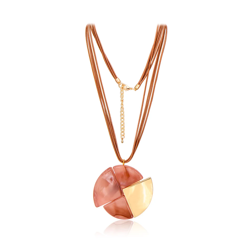 

Blucome New Design Quality Acrylic Sweater Necklace Unique Pendant Necklace Exaggerated Necklace for Women Jewelry Gifts