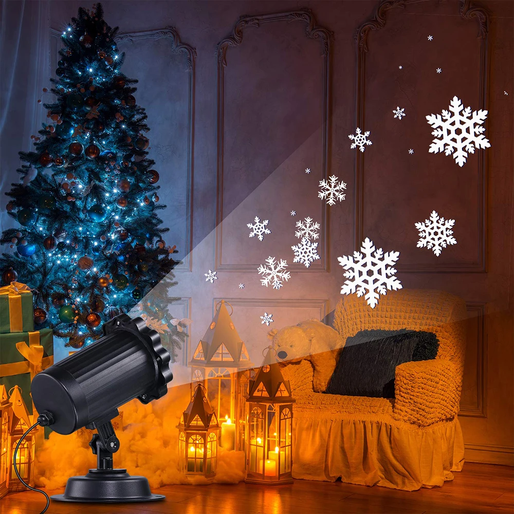 

Outdoor Waterproof Snowfall LED Projector Light Rotating Christmas Snowflake Projector Stage Lamp Landscape Decorative Lighting