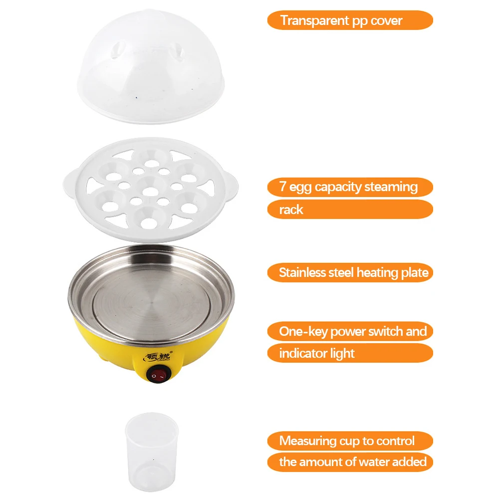 

Egg Boiler Mini Digester 7 Egg Poacher for Steaming Cooking Boiling and Frying Kitchen Appliance Steam Cooker for Home Breakfast
