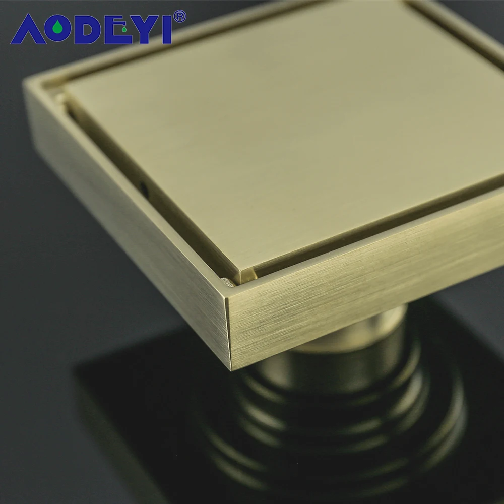 Латунная плитка вставка квадратный пол отходы решетки Ванная комната Душ слив