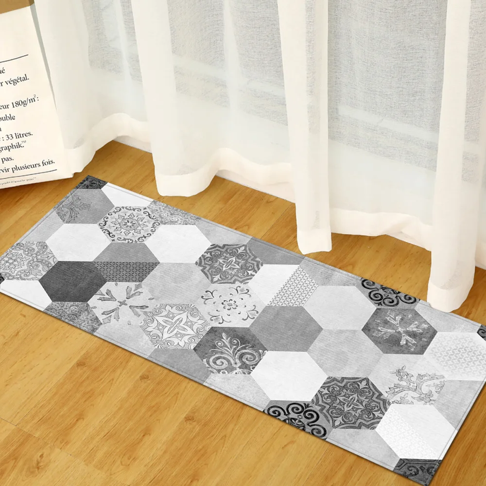 

Geometry Pattern Kitchen Anti-slip Mat LivingRoom Balcony Bathroom Outdoor Printed Carpet Corridor Absorbent Door Mat Prayer Rug