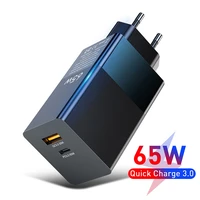 65w gan fast charger pd usb qc 3 0 4 0 wall universal charging adapter for iphone11 pro xs xr xiaomi for huawei samsung s9 phone