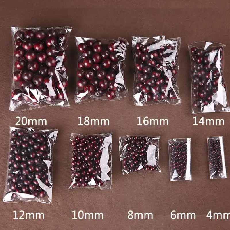 Круглые бусины из натурального дерева с большим отверстием 4-20 мм | Дом и сад