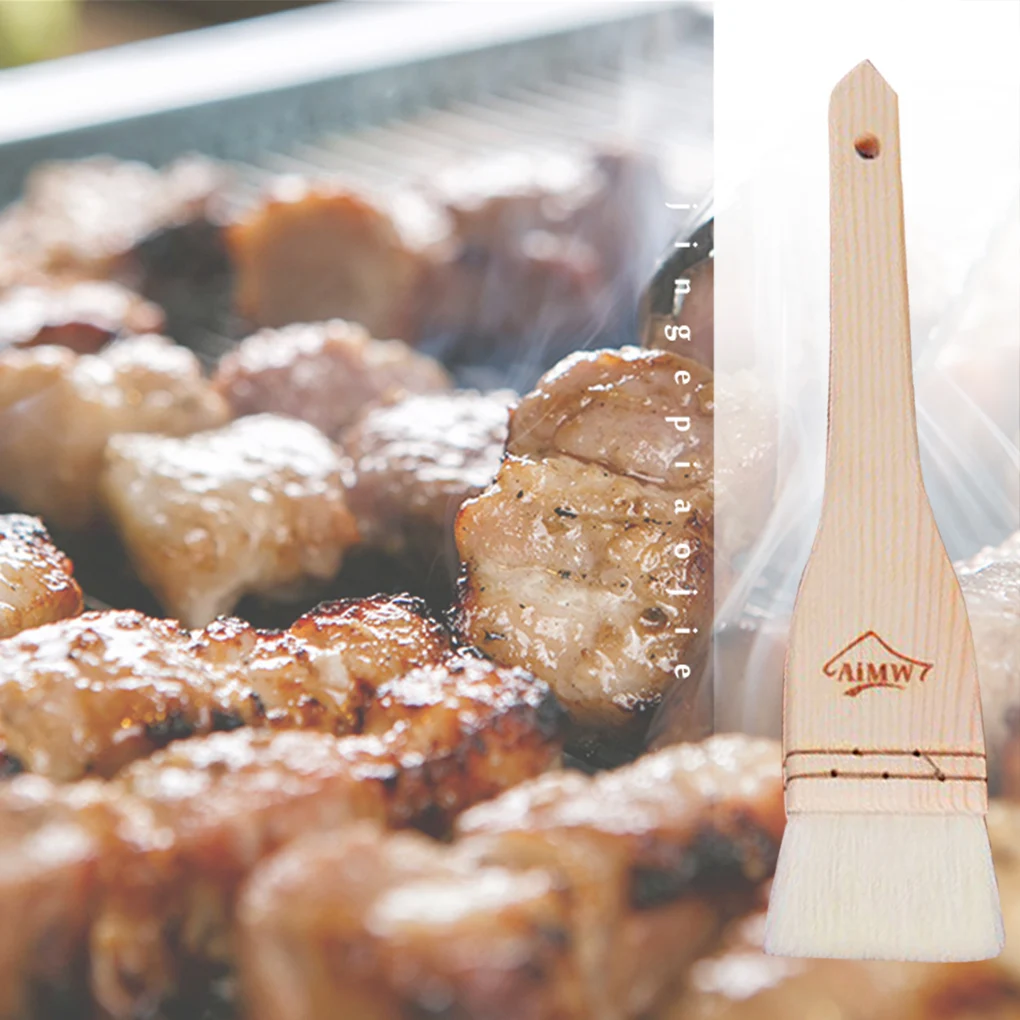 Щетка с деревянной ручкой прямыми краями щетка для приготовления соуса барбекю