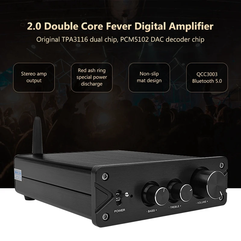 Hifi Bluetooth 5 0 Tpa3116 2 стерео усилитель мощности Аудио 100 Вт x2 Pcm5102A декодирующий Dac для