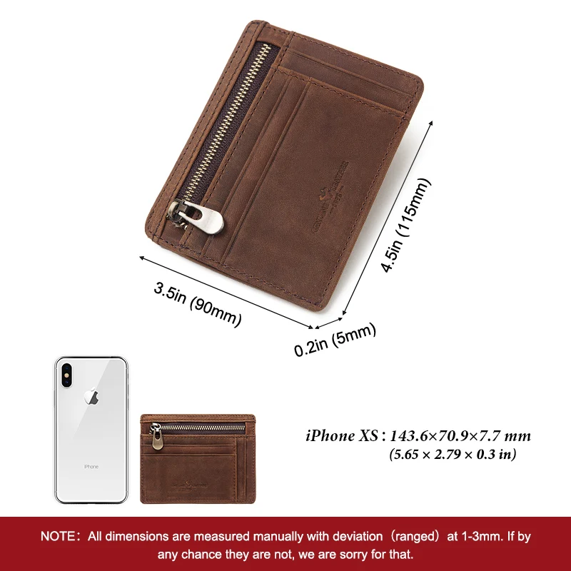 Маленький дорожный мужской кошелек GZCZ из натуральной кожи качественный Модный