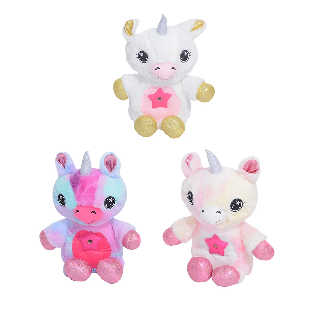 

Star Dream Belly Lamp Plush Horn Horse Doll Star Sleeping Projection Lamp Children Glowing Toys Stuffed Animal Night Light