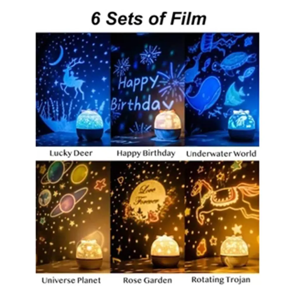 360 Вращение проектор звездного неба мечта детей Звездное небо инструмент лампой