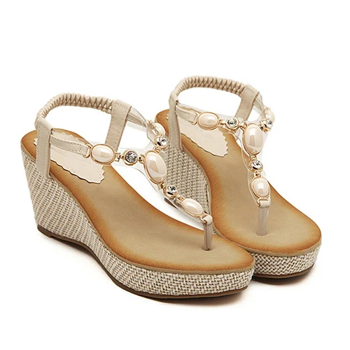 

2020 Summer new sweet wedge women high heel sandals women shoes