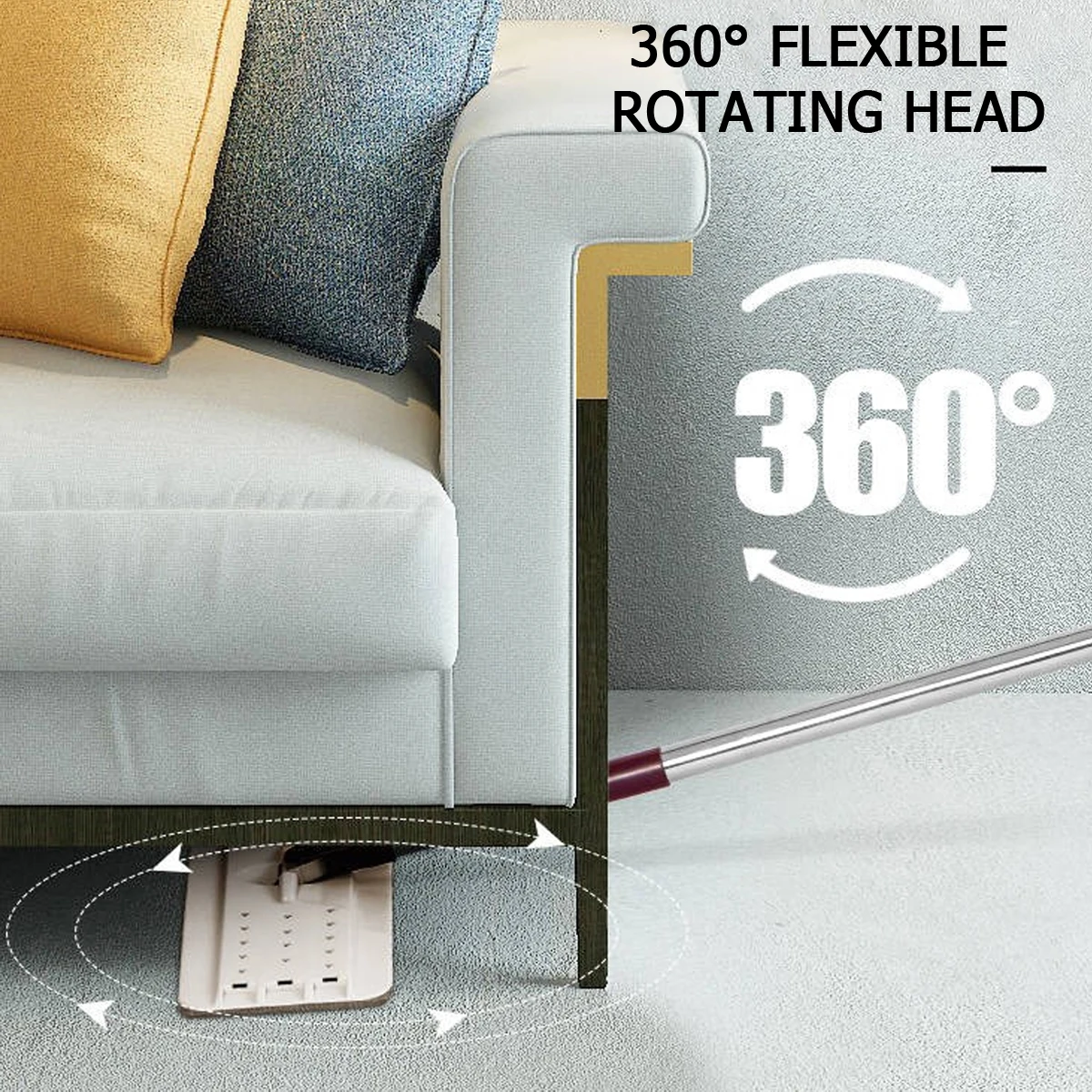 Швабра Meigar для сухой и влажной уборки поворот на 360 градусов плоская без рук