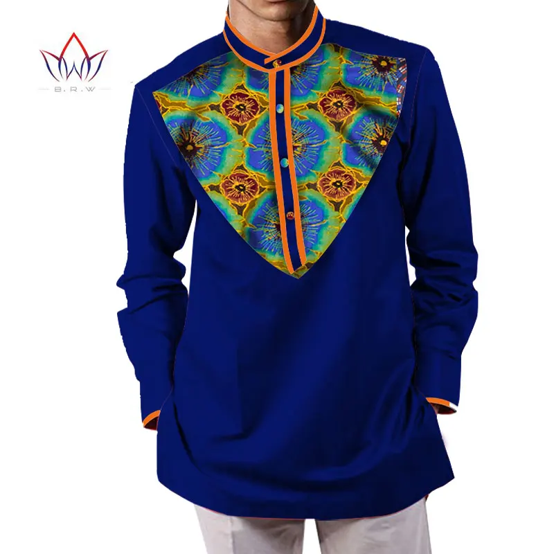 15 Летняя мужская африканская одежда dashikis camisa masculina батик Печать Топы мужские натуральный хлопок рубашки BRW WYN232 - Цвет: 15