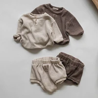melario newborn infant clothes set solid baby girl clothes long sleeve tops shorts baby boys 2pcs clothes set baby boy clothes