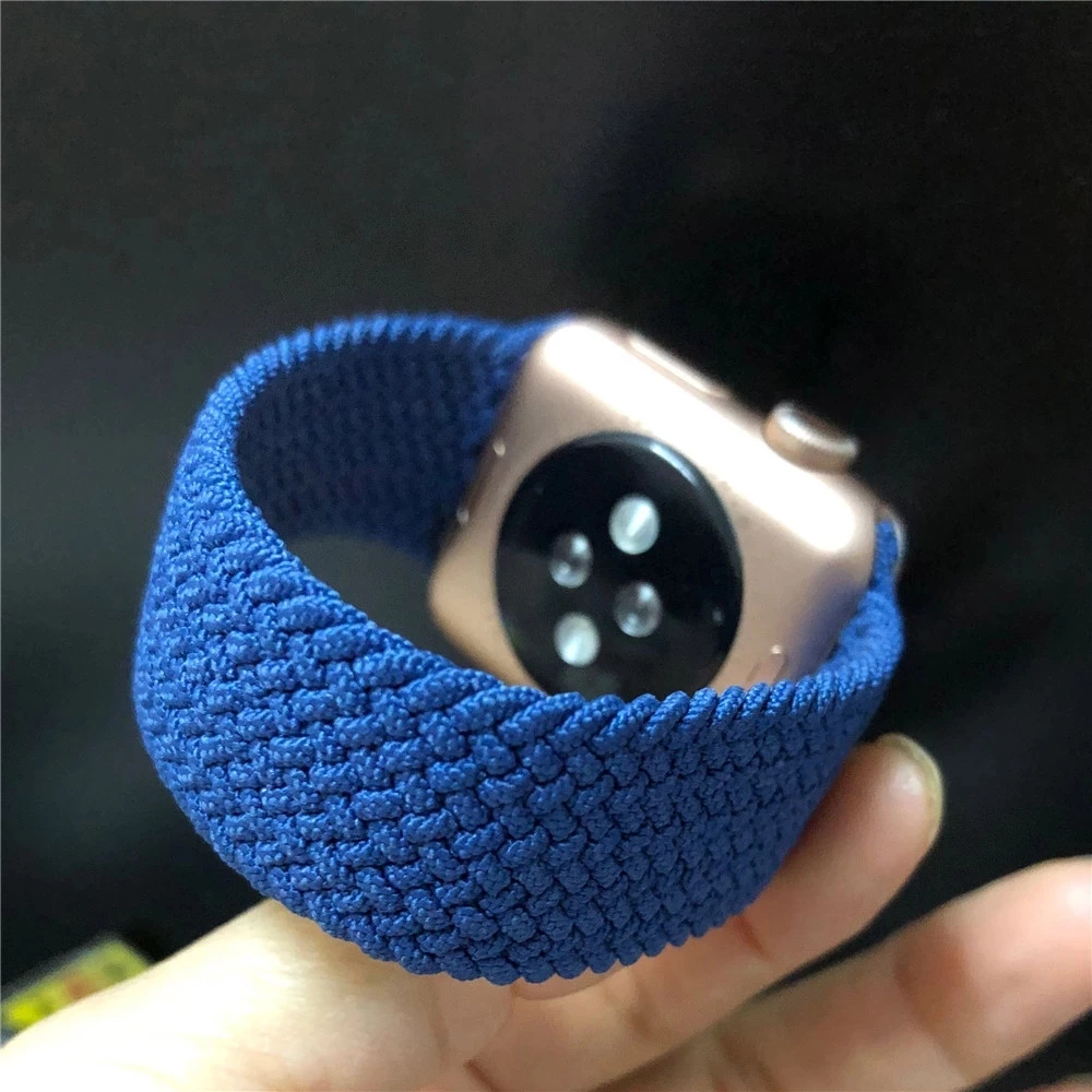 

Braided Solo Loop Fabric Nylon Strap For Apple Watch band 44mm 40mm 38mm 42mm silicone Elastic Bracelet iWatch Series 6 SE 5 4 3