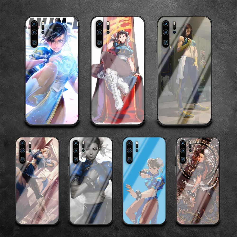 

Fighting Girl Phone Tempered Glass Case Cover For Huawei P Nova Mate 5T 20 30 40 Pro Lite Smart 2019 2021 Black Bumper Black