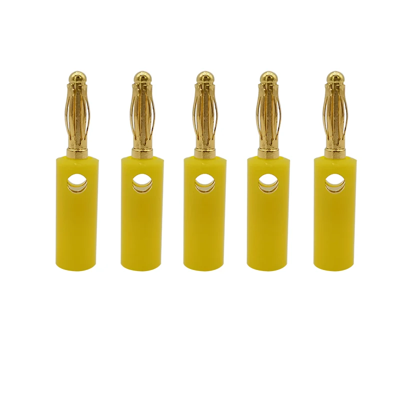 Позолоченный штекер типа банан 4 мм аудиоразъем для динамика адаптер соединитель