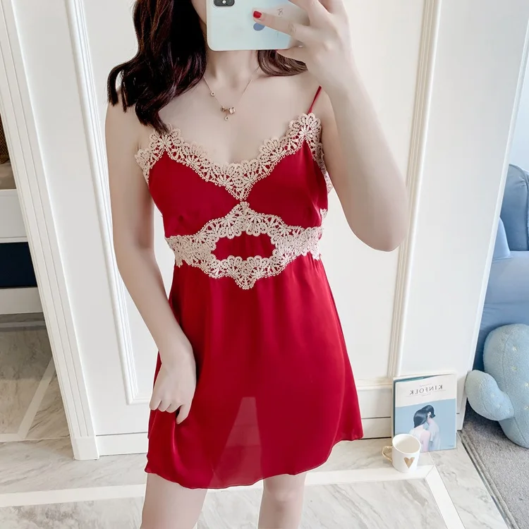 

Sexy Backless Gown Nightgown Womens Pajamas Sleeveless Strap Top Robe V-Neck Sleep Sleepwear Summer Homewear Nightwear Flower