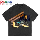 Футболка Rainbowtouches 2022 с коротким рукавом унисекс, свободная повседневная Модная стильная парная футболка в стиле хип-хоп