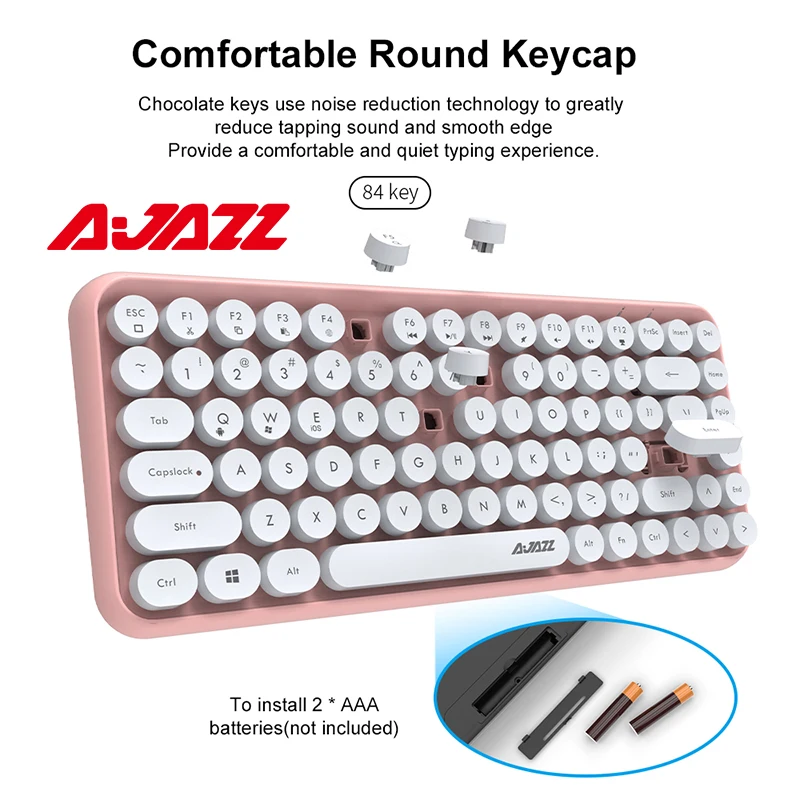 Беспроводная Bluetooth клавиатура Ajazz 308I в стиле ретро с круглой крышкой 84 клавиши